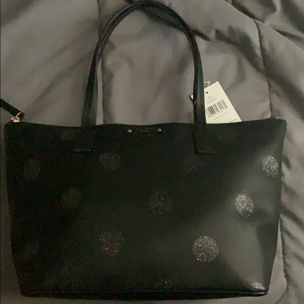 ❗️NWT❗️ Black Kate Spade ♠️ Tote Glitter Polka Dot